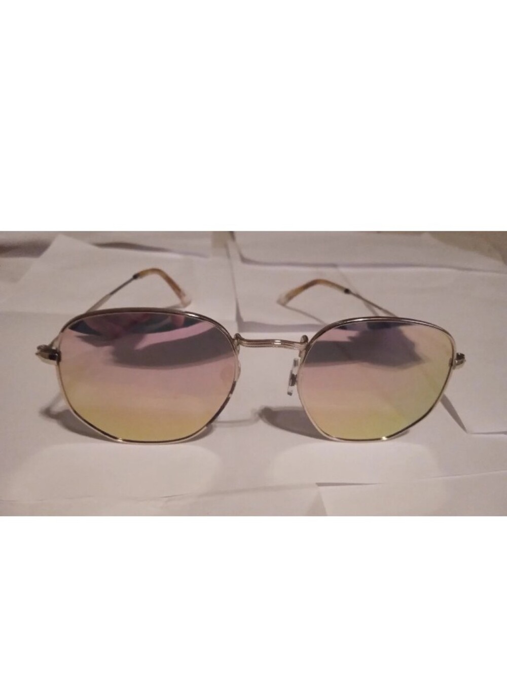 Foster Grant Women's Round Sunglasses Gold Metal Frame Gray Gradient UV400 145